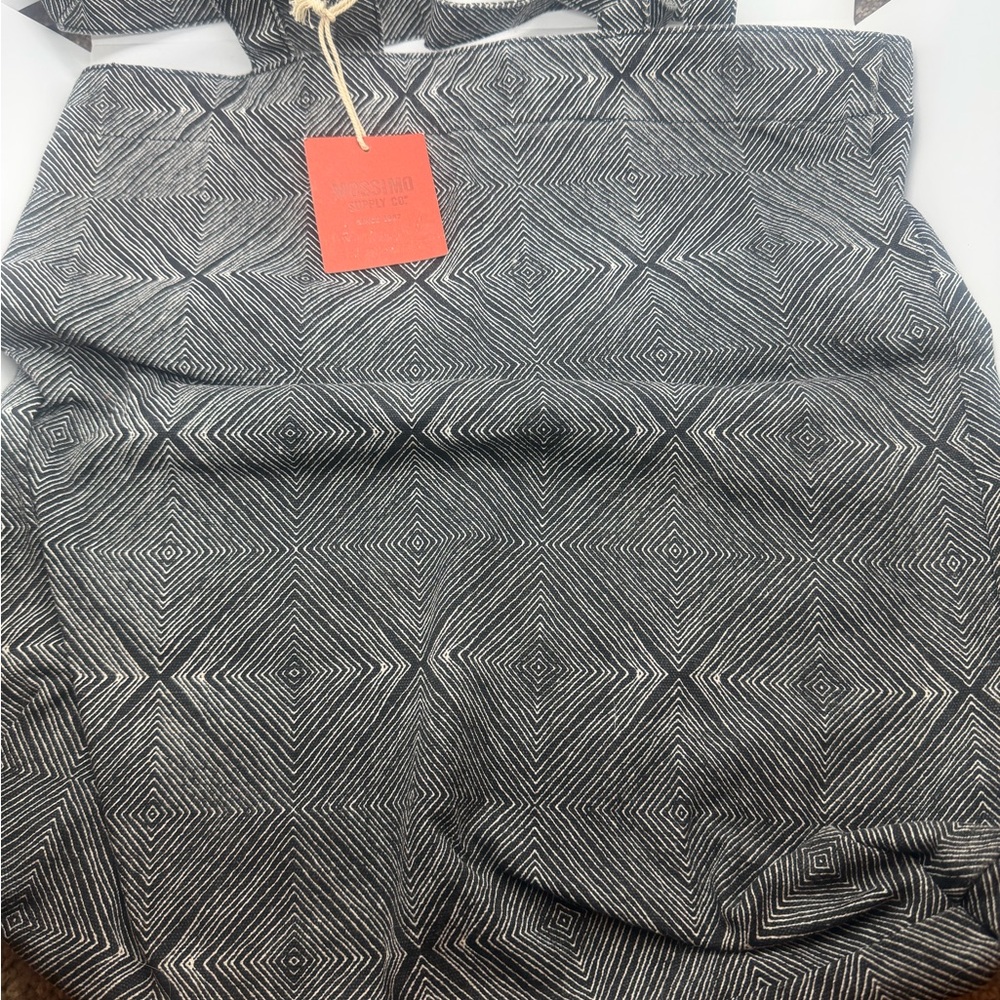 Mossimo Target Stylish Black and White Geometric Tote Bag